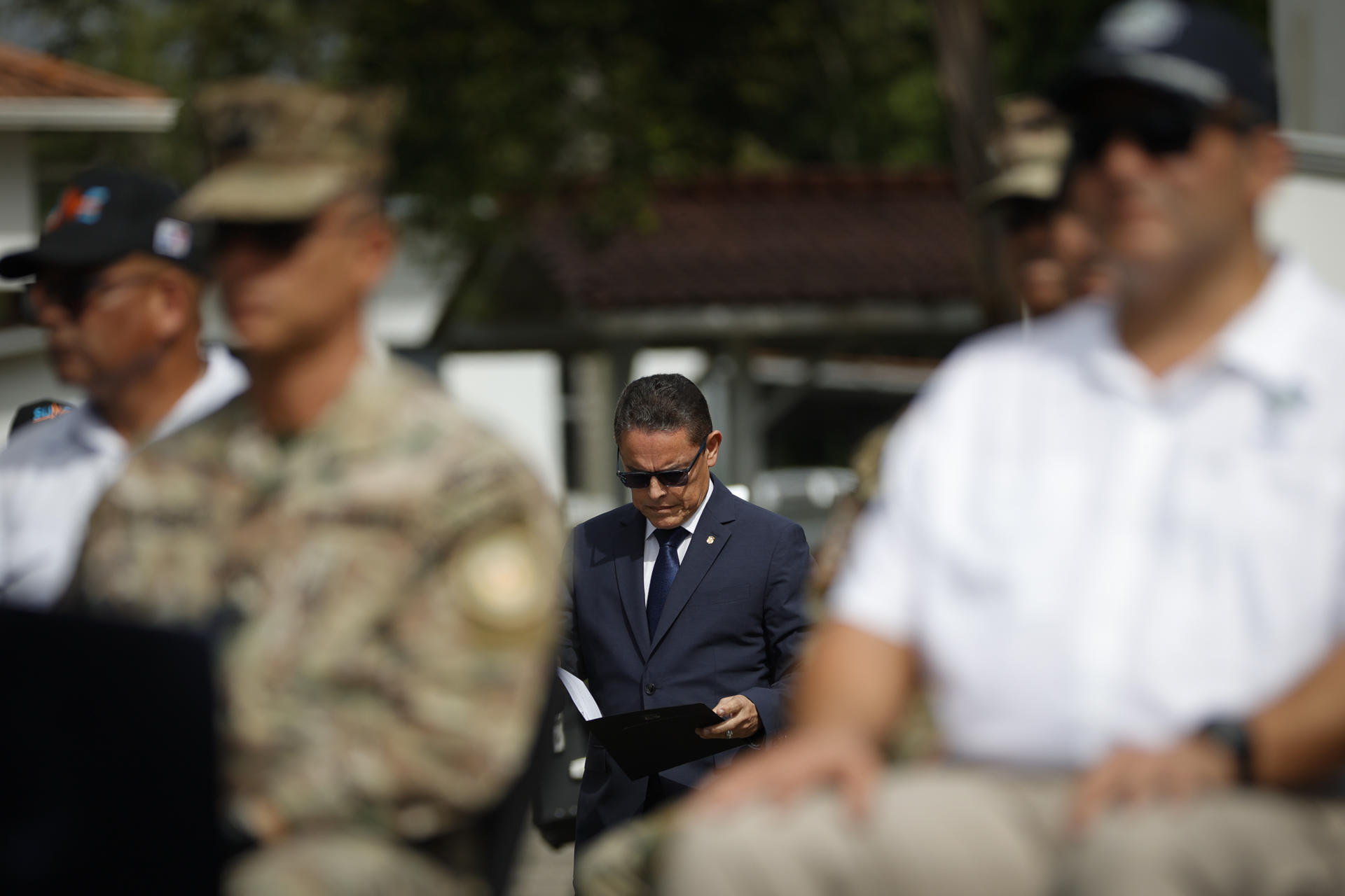 El ministro de Seguridad Pública de Panamá, Frank Ábrego, asiste a una rendición de cuentas este lunes, en la Ciudad de Panamá (Panamá). EFE/ Bienvenido Velasco