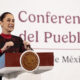 La presidenta de México, Claudia Sheinbaum, habla durante su conferencia de prensa matutina este miércoles, en el Palacio Nacional en la Ciudad de México (México). EFE/ José Méndez