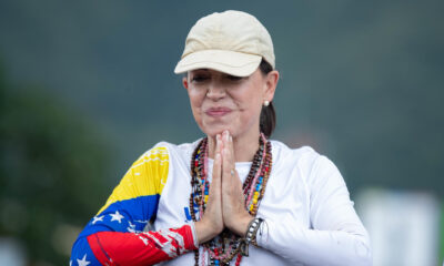 Fotografía de archivo de la líder opositora venezolana María Corina Machado. EFE/ Ronald Peña