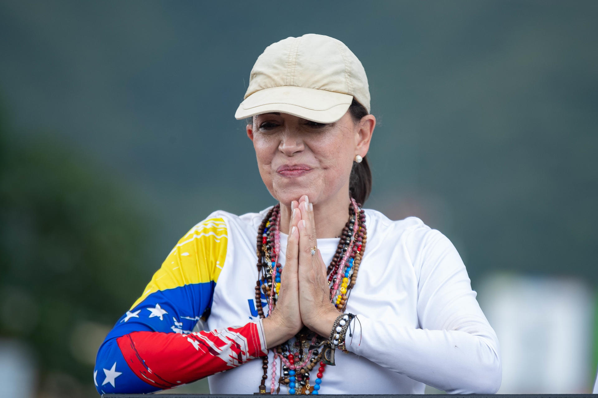 Fotografía de archivo de la líder opositora venezolana María Corina Machado. EFE/ Ronald Peña