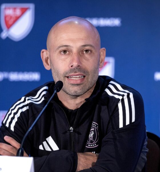 El entrenador del Inter Miami, Javier Mascherano, habla durante una conferencia de prensa en Miami (EE.UU.). EFE/CRISTOBAL HERRERA-ULASHKEVICH