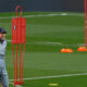 Simeone, durante el entrenamiento. EFE/ Javier Lizón