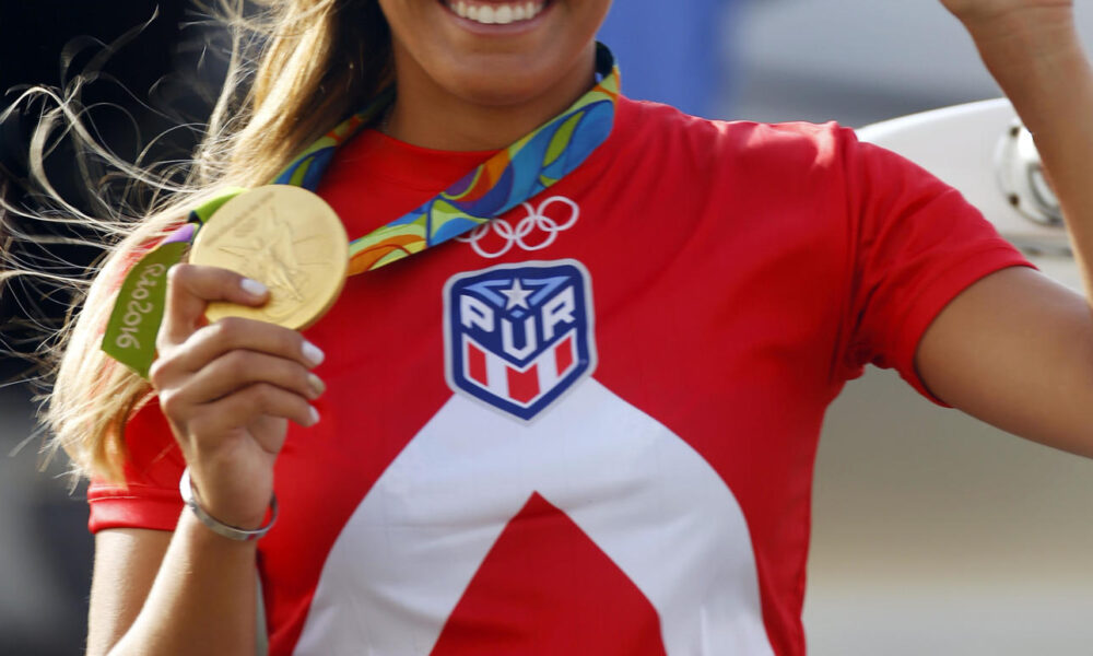 Fotografía de la extenisa puertorriqueña Mónica Puig, quien este martes expuso los beneficios de promover partidos de exhibición en su pais, como el que jugarán el 2 de febrero el español Carlos Alcaraz y el estadounidense Frances Tiafoe. EFE/Thais Llorca