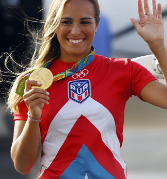 Fotografía de la extenisa puertorriqueña Mónica Puig, quien este martes expuso los beneficios de promover partidos de exhibición en su pais, como el que jugarán el 2 de febrero el español Carlos Alcaraz y el estadounidense Frances Tiafoe. EFE/Thais Llorca