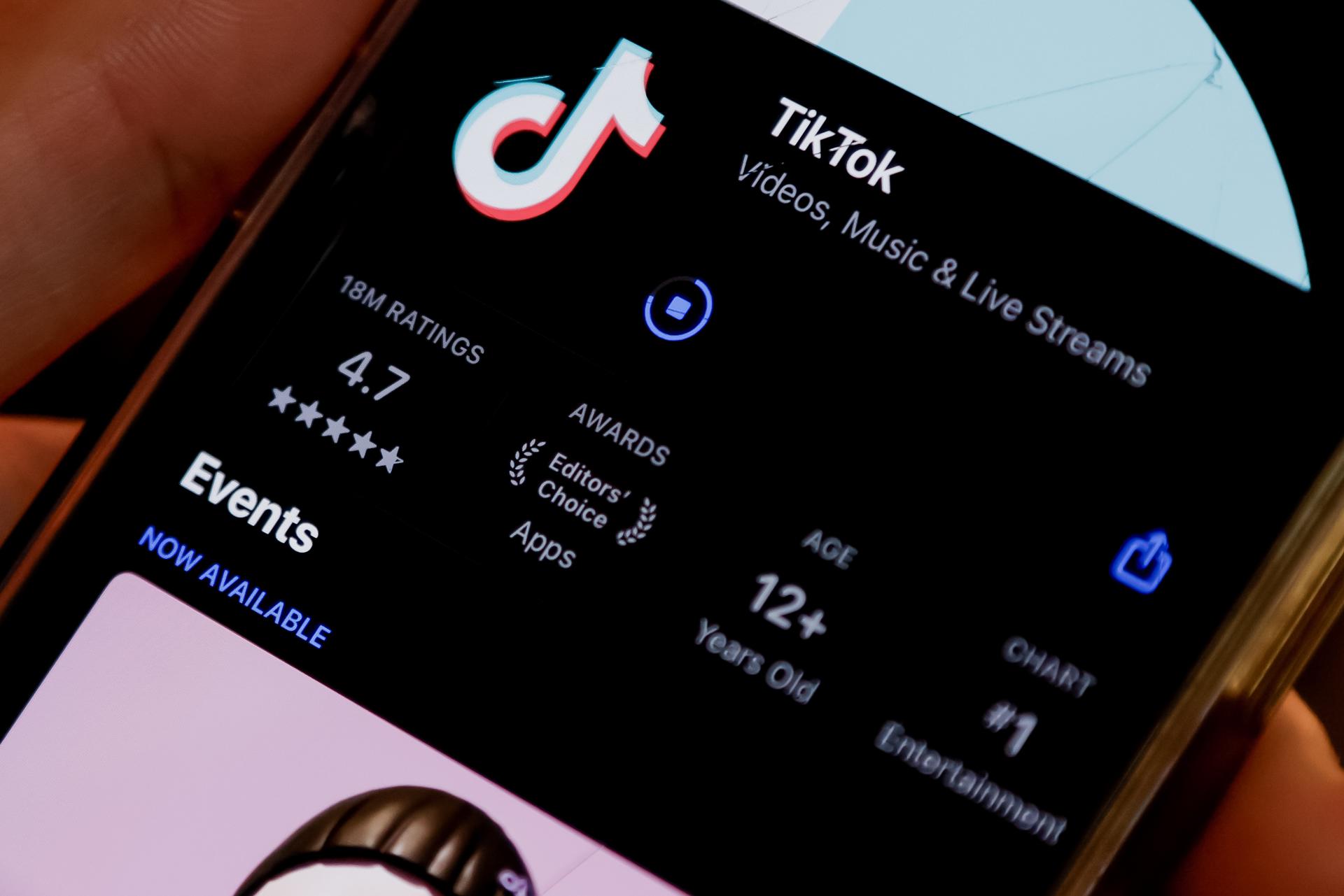 Fotografía de la aplicación TikTok. EFE/Erik S. Lesser