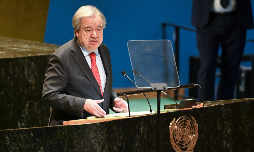 Fotografía cedida por la ONU donde aparece su secretario general, António Guterres, durante un discurso ante la Asamblea General para presentar sus prioridades para el año 2025 este miércoles, en la sede del organismo en Nueva York (Estados Unidos). EFE/Evan Schneider/ONU /SOLO USO EDITORIAL /NO VENTAS /SOLO DISPONIBLE PARA ILUSTRAR LA NOTICIA QUE ACOMPAÑA /CRÉDITO OBLIGATORIO