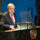 Fotografía cedida por la ONU donde aparece su secretario general, António Guterres, durante un discurso ante la Asamblea General para presentar sus prioridades para el año 2025 este miércoles, en la sede del organismo en Nueva York (Estados Unidos). EFE/Evan Schneider/ONU /SOLO USO EDITORIAL /NO VENTAS /SOLO DISPONIBLE PARA ILUSTRAR LA NOTICIA QUE ACOMPAÑA /CRÉDITO OBLIGATORIO