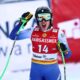 La italiana Federica Brignone celebra su victoria en el descenso de la Copa del Mundo de esquí alpino disputado en St. Anton (Austria). EFE/EPA/ANNA SZILAGYI