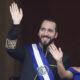 Fotografía de archivo del 1 de junio de 2024 del presidente de El Salvador, Nayib Bukele, en la Plaza Gerardo Barrios de San Salvador (El Salvador). EFE/ Bienvenido Velasco