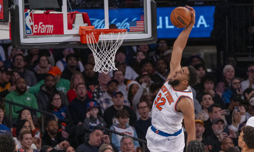 El dominicano Karl Anthony Towns, estrella de los Knicks de Nueva York. Unidos). EFE/ Angel Colmenares