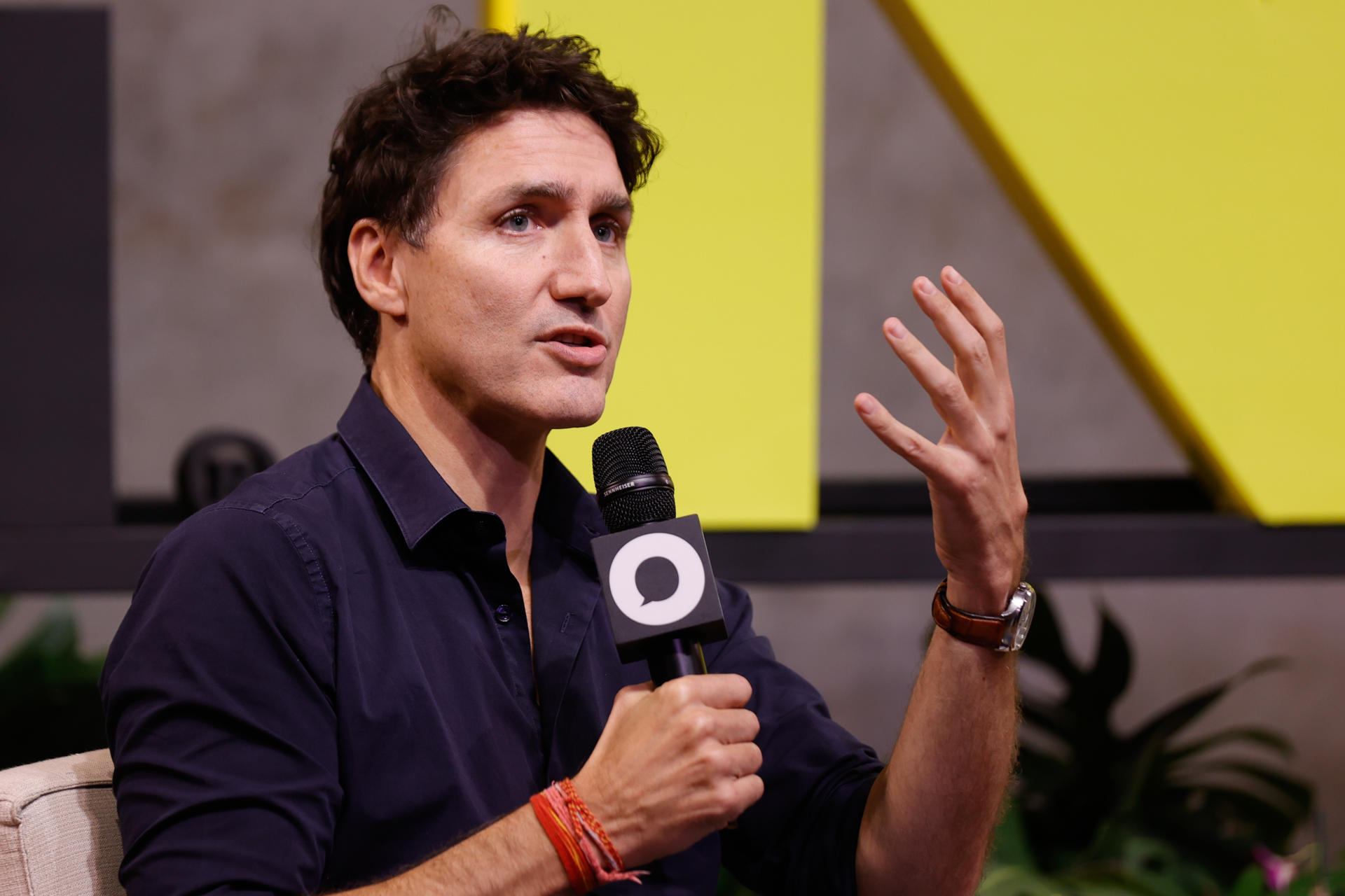 Fotografía de archivo del 17 de noviembre de 2024 del primer ministro de Canadá, Justin Trudeau, hablando en la cumbre 'Global Citizen Now', en Río de Janeiro (Brasil). EFE/ André Coelho