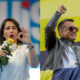 Combo de fotografías de archivo de la candidata presidencial del correísmo, Luisa González (i) y el presidente de Ecuador, Daniel Noboa. EFE/ José Jácome/ Vicente Costales