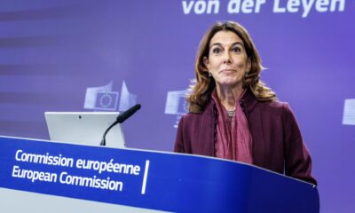 Newly appointed European Commission's chief spokesperson Paula Pinho 02 December 2024. (Bélgica, Bruselas) EFE/EPA/OLIVIER MATTHYS