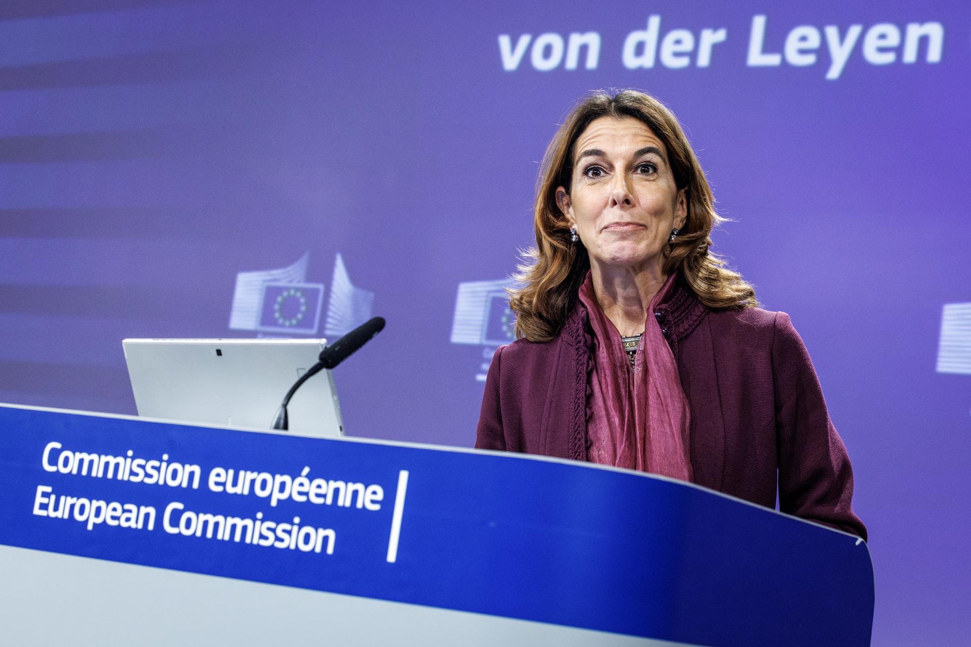 Newly appointed European Commission's chief spokesperson Paula Pinho 02 December 2024. (Bélgica, Bruselas) EFE/EPA/OLIVIER MATTHYS