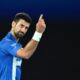 Novak Djokovic, en un momento de su partido de primera ronda contra el estadounidense Nishesh Basavareddy, en el Abierto de Australia. EFE/EPA/JOEL CARRETT