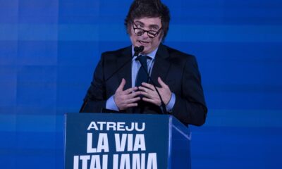 El presidente de Argentina, Javier Milei, asiste a la manifestación juvenil de derecha Atreju en Roma, Italia, el 14 de diciembre de 2024. EFE/EPA/ANSA/Massimo Percossi