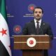 El Ministro de Relaciones Exteriores de Siria, Asaad al-Shibani, asiste a una conferencia de prensa con el Ministro de Relaciones Exteriores de Turquía, Hakan Fidan (no aparece en la imagen), después de su reunión en Ankara, Turquía, el 15 de enero de 2025. (Siria, Turquía) EFE/EPA/NECATI SAVAS