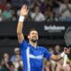 El tenista serbio Novak Djokovic celebra su victoria ante el francés Gael Monfils en el torneo de Brisbane, este jueves 2 de enero. (Tenis, Francia) EFE/EPA/DARREN ENGLAND AUSTRALIA AND NEW ZEALAND OUT