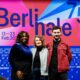 Jacqueline Lyanga, Tricia Tuttle y Michael Stuetz durante la presentación de la 75ª edición de la Berlinale. EFE/EPA/CLEMENS BILAN