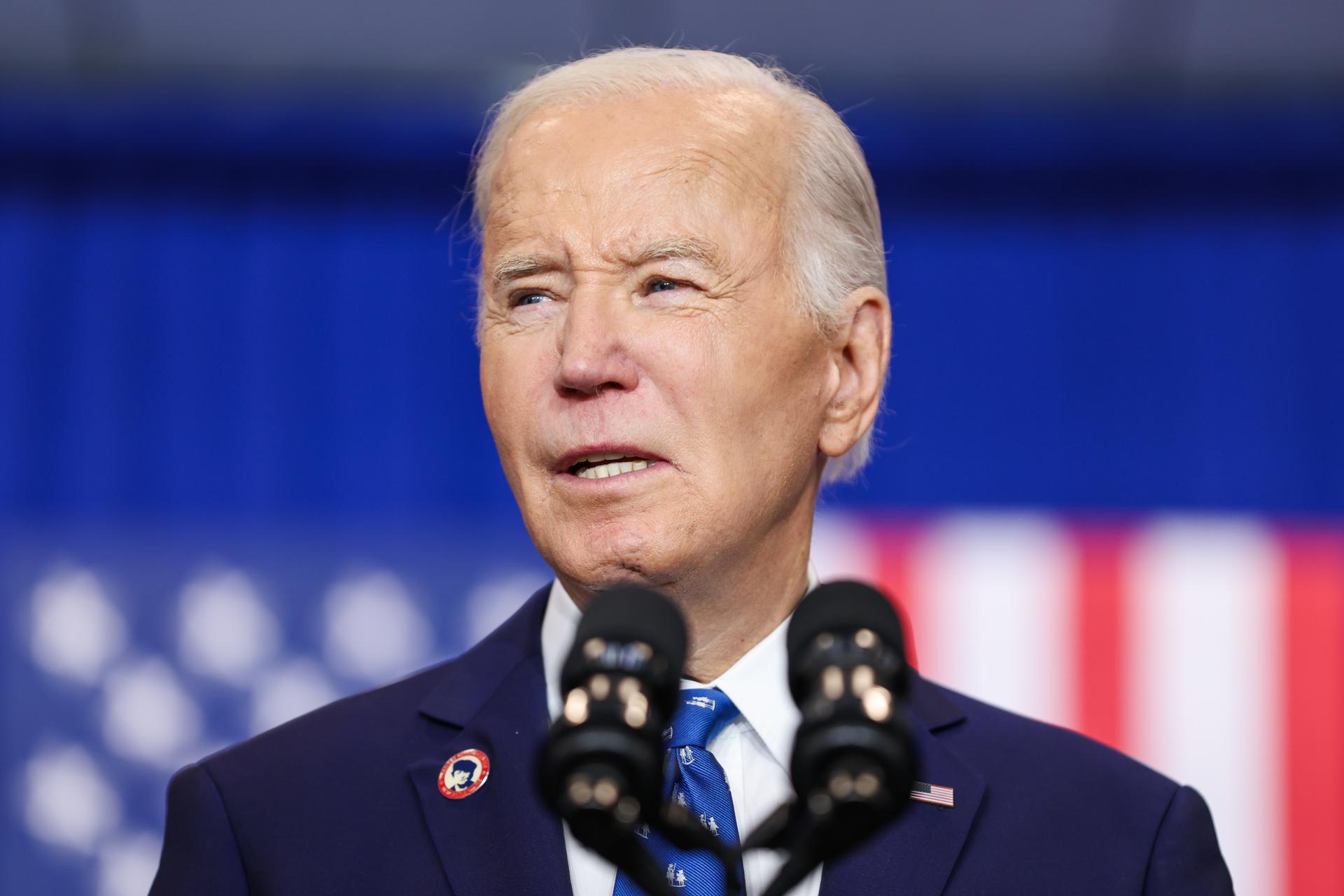 Fotografía de archivo del 16 de diciembre del 2024 del presidente de los Estados Unidos, Joe Biden, durante un evento en Washington (EE.UU.). EFE/EPA/ Samuel Corum