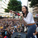 La líder antichavista María Corina Machado pronuncia un discurso este jueves, en una manifestación en Caracas (Venezuela). EFE/ Miguel Gutiérrez