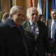 El secretario de la OEA, Luis Almagro (c), recibió al líder opositor venezolano Edmundo Gonzalez Urrutia en el edificio principal de la organización en Washington DC (EE.UU.). EFE/ Lenin Nolly