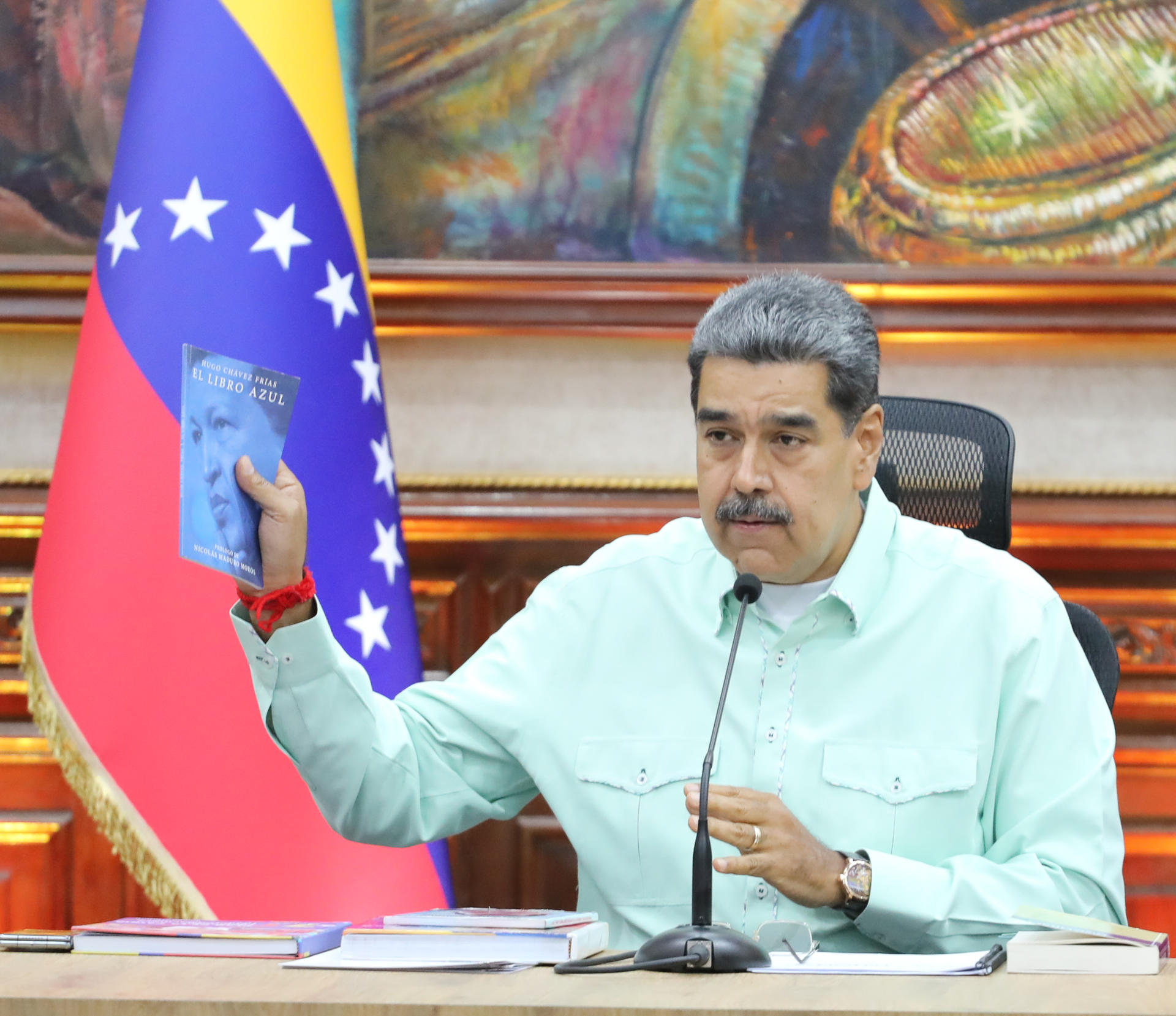 Fotografía cedida por Prensa Miraflores del presidente de Venezuela, Nicolás Maduro, en un acto de gobierno en Caracas (Venezuela). EFE/ Prensa Miraflores / SOLO USO EDITORIAL/ SOLO DISPONIBLE PARA ILUSTRAR LA NOTICIA QUE ACOMPAÑA (CRÉDITO OBLIGATORIO)