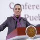 La presidenta de México, Claudia Sheinbaum habla durante una rueda de prensa este martes, en el Palacio Nacional de la Ciudad de México (México). EFE/ Mario Guzmán