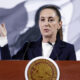 La presidenta de México, Claudia Sheinbaum, participa en una rueda de prensa en Palacio Nacional de la Ciudad de México (México). EFE/ Sáshenka Gutiérrez