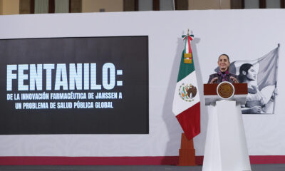 La presidenta de México, Claudia Sheinbaum, participa en una rueda de prensa este martes, en el Palacio Nacional de la Ciudad de México (México). EFE/ Mario Guzmán