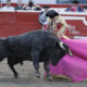 El torero español, Román Collado, durante la lidia del toro Ascendido de 444 kg de la ganadería Dos Gutiérrez en la corrida correspondiente a la temporada taurina 70 de la Feria de Manizales, este lunes en la plaza de toros de Manizales (Colombia). EFE/ Jhon Jairo Bonilla