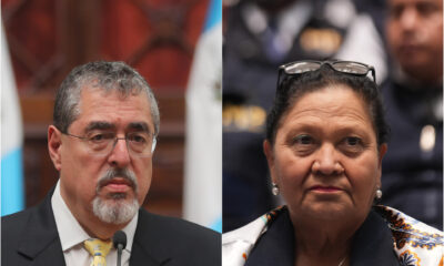 Combo de dos fotografías de archivo del presidente de Guatemala, Bernardo Arévalo de León, y la fiscal general y jefa del Ministerio Público (Fiscalía) de Guatemala, Consuelo Porras Argueta en Ciudad de Guatemala (Guatemala). EFE/ Edwin Bercián/ /Oliver De Ros