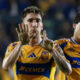 Fernando Gorriarán de Tigres celebra un gol el viernes, durante un partido del Torneo Clausura 2025 entre Tigres y Mazatlán en el estadio Universitario de Monterrey. EFE/ Miguel Sierra