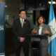 La vicepresidenta de Guatemala, Karin Herrera (d), habla junto al director del Instituto Guatemalteco de Migración, Danilo Rivera, en una conferencia de prensa este lunes, en la Ciudad de Guatemala (Guatemala). EFE/ Mariano Macz