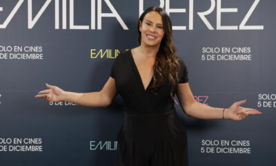 Imagen de archivo de la actriz Karla Sofía Gascón durante una presentación de la película 'Emilia Pérez'.EFE/ Zipi Aragón