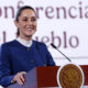 La presidenta de México, Claudia Sheinbaum, habla durante una rueda de prensa este miércoles, en Palacio Nacional en Ciudad de México (México). EFE/ Mario Guzmán