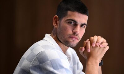 Carlos Alcaraz durante una rueda de Prensa. EFE/EPA/JOEL CARRETT