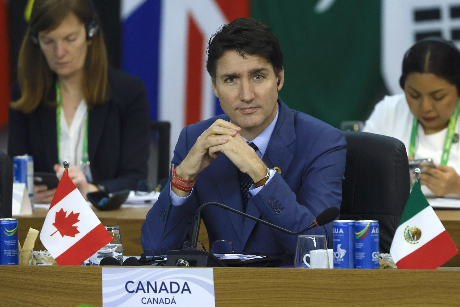 Fotografía de archivo del primer ministro de Canadá, Justin Trudeau, durante la apertura del segundo día de la Cumbre de jefes de Estado del G20 en Río de Janeiro (Brasil). EFE/ Sebastiao Moreira