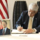 Fotografía cedida por la Presidencia de Panamá del presidente de Panamá, José Raúl Mulino, firmando el libro de condolencias por la muerte el expresidente de los Estados Unidos de Jimmy Carter este martes, en la embajada de los Estados Unidos en la Ciudad de Panamá (Panamá). EFE/ Presidencia de Panamá