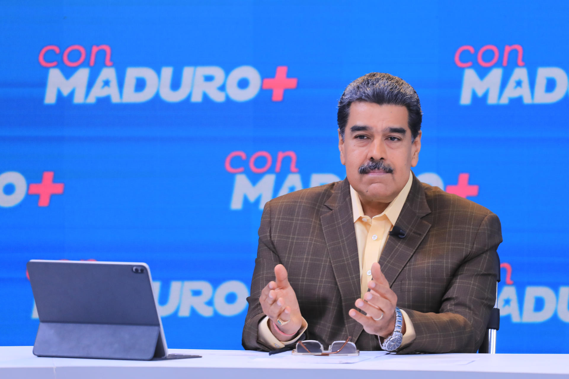 Fotografía cedida por el Palacio de Miraflores donde se observa al presidente de Venezuela, Nicolás Maduro. EFE/ Palacio de Miraflores