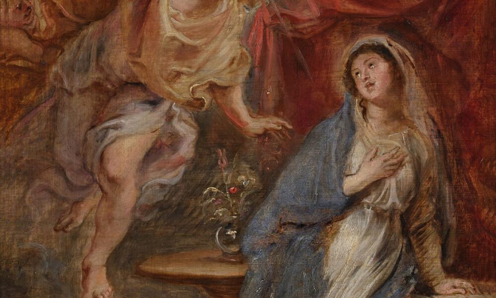 Fotografía cedida por Sotheby's de la obra 'La Anunciación' del pintor alemán Peter Paul Rubens. EFE/Sotheby's /SOLO USO EDITORIAL /NO VENTAS /SOLO DISPONIBLE PARA ILUSTRAR LA NOTICIA QUE ACOMPAÑA /CRÉDITO OBLIGATORIO