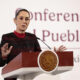 La presidenta de México, Claudia Sheinbaum, habla durante su conferencia de prensa matutina este miércoles, en el Palacio Nacional en la Ciudad de México (México). EFE/ José Méndez