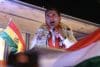 El senador centrista Rodrigo Paz Pereira pronuncia un discurso este domingo, en La Paz (Bolivia). EFE/ Luis Gandarillas