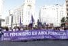 MADRID (ESPAÑA), 11/10/2025.- Vista de la manifestación convocada por el Movimiento Feminista de Madrid (MFM) con el lema 'Ley abolicionista, ya', para exigir al Gobierno y a los grupos políticos la aprobación de la ley abolicionista de la prostitución este sábado en la Plaza del Callao en Madrid. EFE/ Chema Moya