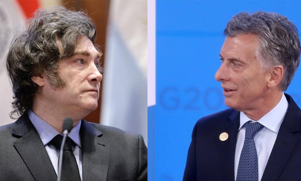 Combo de dos fotografías de archivo del presidente de Argentina, Javier Milei (i), y el exmandatario argentino Mauricio Macri. EFE