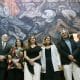 Desde la izquierda: el presidente de la FIL, Trinidad Padilla; la directora general de la FIL, Marisol Schulz; la rectora de la Universidad de Guadalajara, Karla Planter; la curadora en jefe de la presencial de Barcelona en la FIL, Anna Guitart; el concejal de cultura e industrias del ayuntamiento de Barcelona, Xavier Marcé, y el presidente del premio FIL, Héctor Raúl Solís, posan al término de una conferencia de prensa en Guadalajara (México). EFE/ Francisco Guasco
