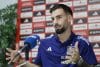 El centrocampista de la selección y del Atlético de Madrid Álex Baena durante la entrevista que ha concedido a la agencia EFE en Madrid en la Ciudad del Fútbol de Las Rozas (Madrid). EFE/ Mariscal

