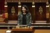 Aurélie Trouvé, la diputada de la LFI encargada de defender la moción de la formación del líder de la izquierda radical, Jean-Luc Mélenchon. EFE/EPA/YOAN VALAT