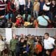 Combo de fotografías cedidas este domingo por la presidencia de México donde se observa a la mandataria mexicana, Claudia Sheinbaum (c), visitando a las familias afectadas por las lluvias en el municipio de Huachinango, en Puebla (México). EFE/ Presidencia de México /SOLO USO EDITORIAL/NO VENTAS/SOLO DISPONIBLE PARA ILUSTRAR LA NOTICIA QUE ACOMPAÑA (CRÉDITO OBLIGATORIO)