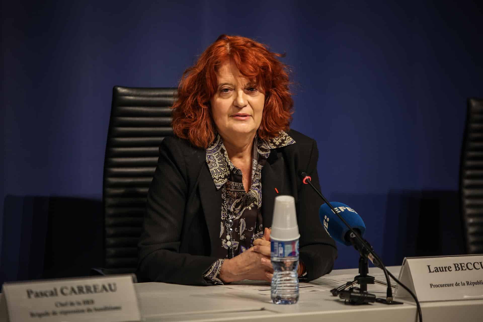 La Fiscal de París, Laure Beccuau, durante una conferencia de prensa en la capital francesa, el 29 de octubre de 2025. EFE/EPA/SADAK SOUICI